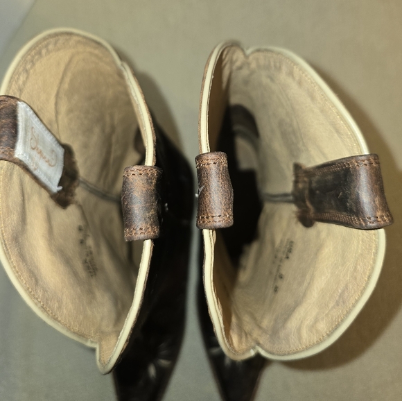 Shyanne Daisy Mae Brown Leather Floral Snip-toe Western Boots size 9 - Picture 7 of 9